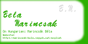 bela marincsak business card